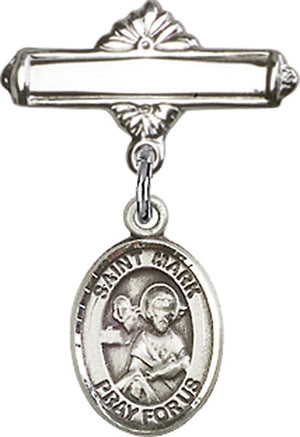 St. Mark the Evangelist Charm and Polished Engravable Badge Pin