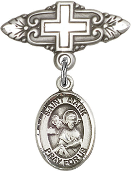 St. Mark the Evangelist Charm and Badge Pin with Cross