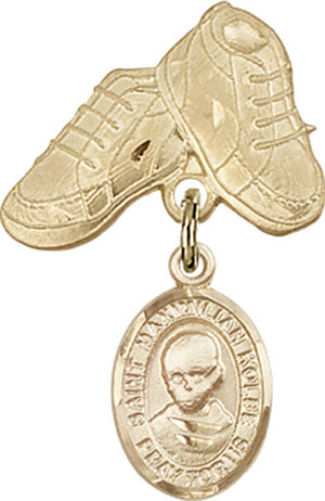 St. Maximilian Kolbe Charm and Baby Boots Pin
