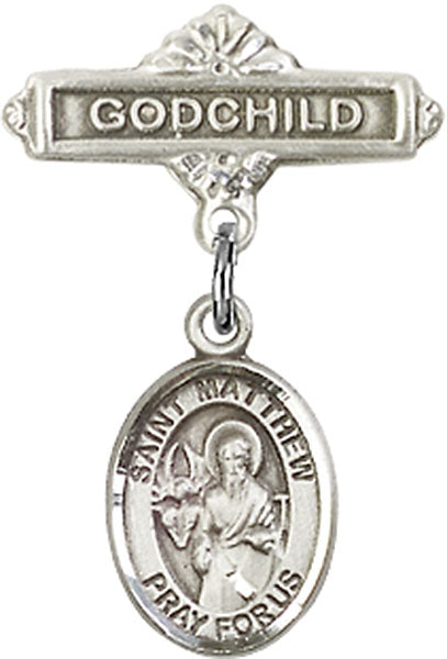 St. Matthew the Apostle Charm and Godchild Badge Pin