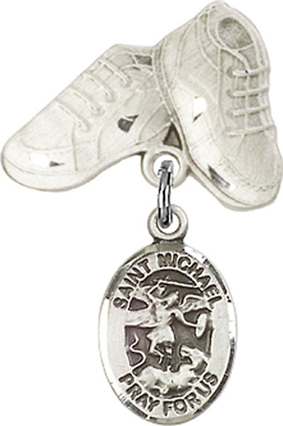 St. Michael the Archangel Charm and Baby Boots Pin