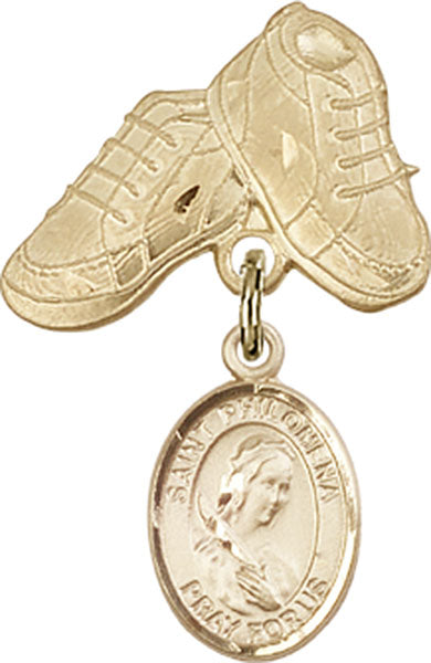 St. Philomena Charm and Baby Boots Pin