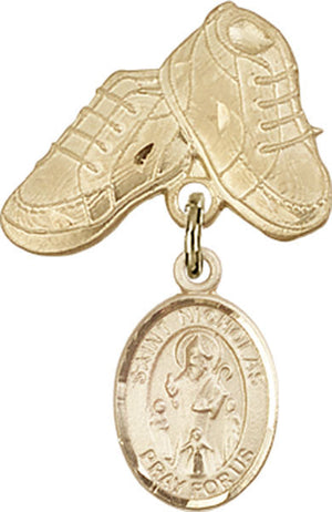 St. Nicholas Charm and Baby Boots Pin