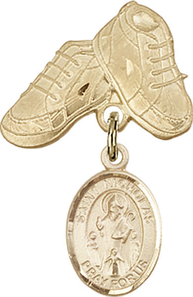 St. Nicholas Charm and Baby Boots Pin
