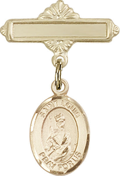 St. Louis Charm and Polished Engravable Badge Pin