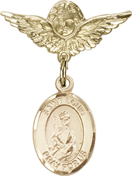 St. Louis Charm and Angel with Smaller Wings Badge Pin