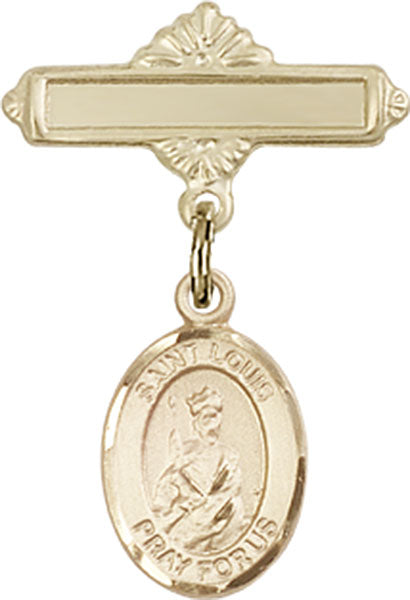 St. Louis Charm and Polished Engravable Badge Pin