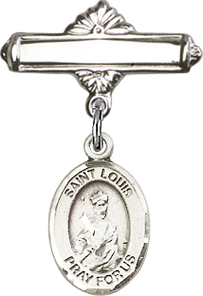 St. Louis Charm and Polished Engravable Badge Pin