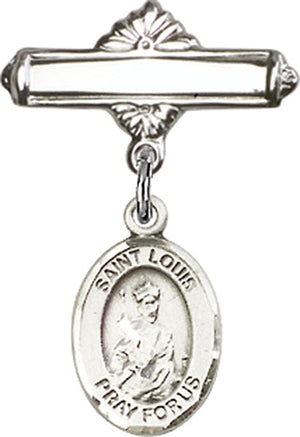 St. Louis Charm and Polished Engravable Badge Pin
