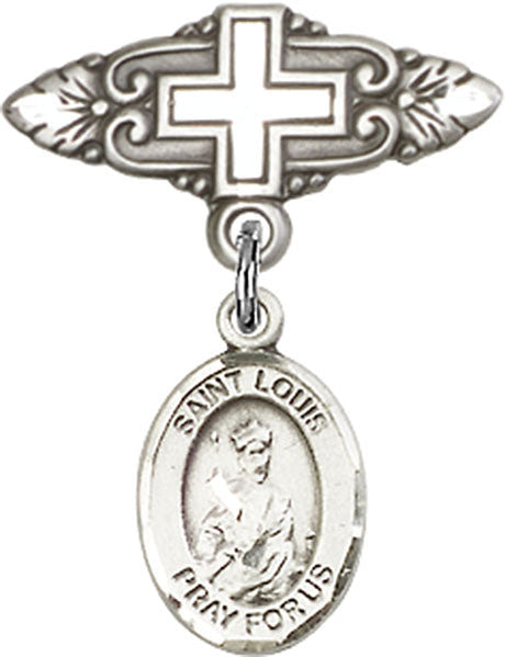 St. Louis Charm and Badge Pin with Cross