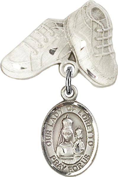 Our Lady of Loretto Charm and Baby Boots Pin