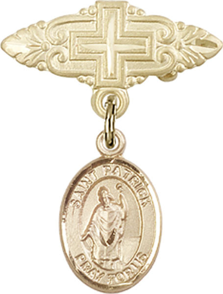 St. Patrick Charm and Badge Pin with Cross