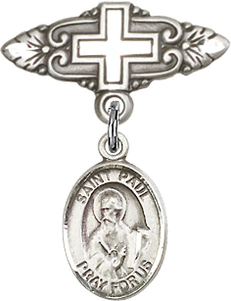 St. Paul the Apostle Charm and Badge Pin with Cross