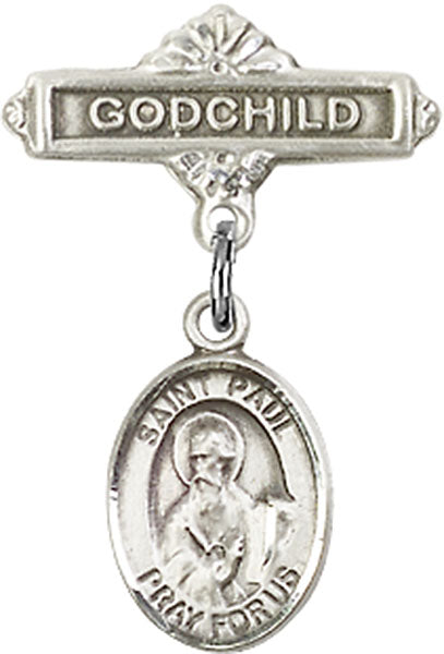 St. Paul the Apostle Charm and Godchild Badge Pin