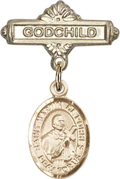 St. Martin de Porres Charm and Godchild Badge Pin
