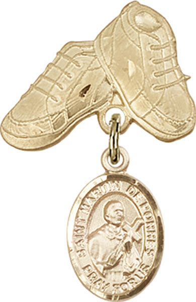 St. Martin de Porres Charm and Baby Boots Pin