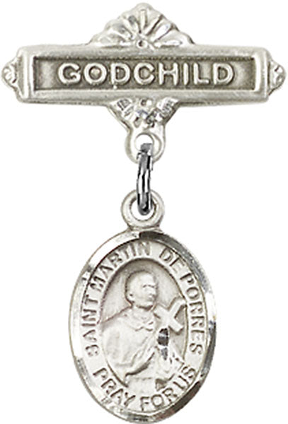 St. Martin de Porres Charm and Godchild Badge Pin