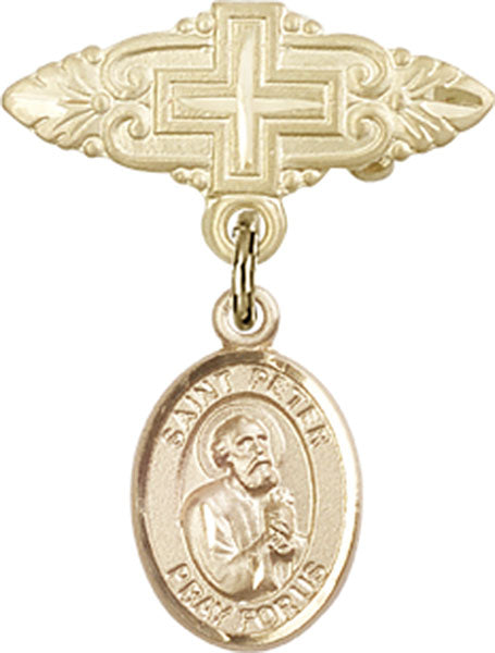 St. Peter the Apostle Charm and Badge Pin with Cross