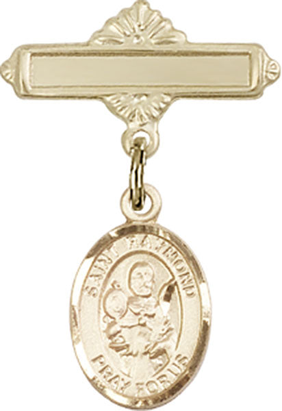St. Raymond Nonnatus Charm and Polished Engravable Badge Pin
