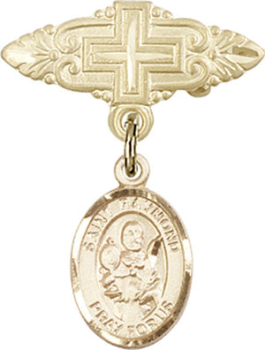 St. Raymond Nonnatus Charm and Badge Pin with Cross