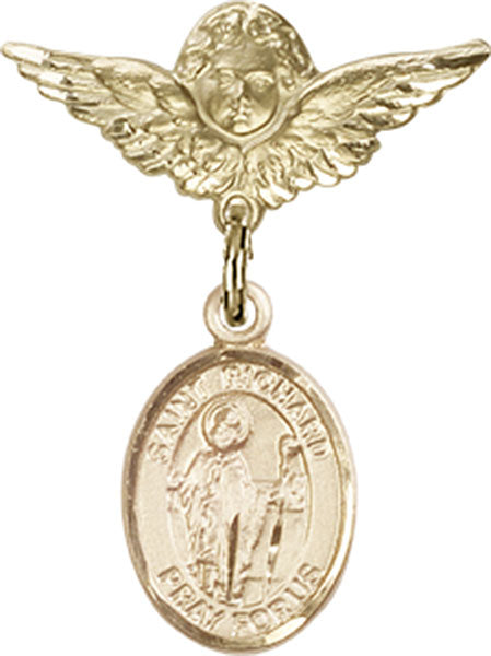 St. Richard Charm and Angel with Smaller Wings Badge Pin