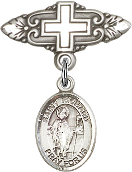 St. Richard Charm and Badge Pin with Cross