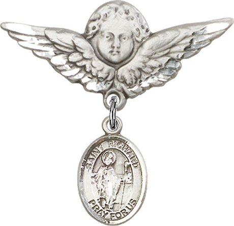 St. Richard Charm and Angel with Larger Wings Badge Pin