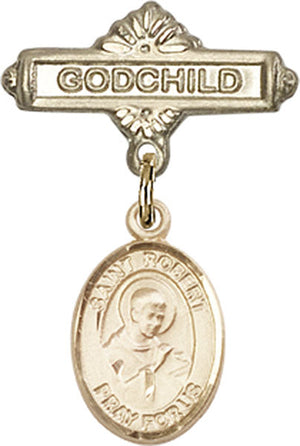 St. Robert Bellarmine Charm and Godchild Badge Pin