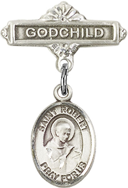 St. Robert Bellarmine Charm and Godchild Badge Pin