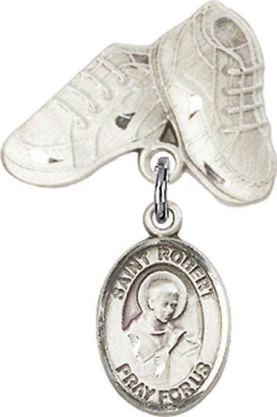 St. Robert Bellarmine Charm and Baby Boots Pin