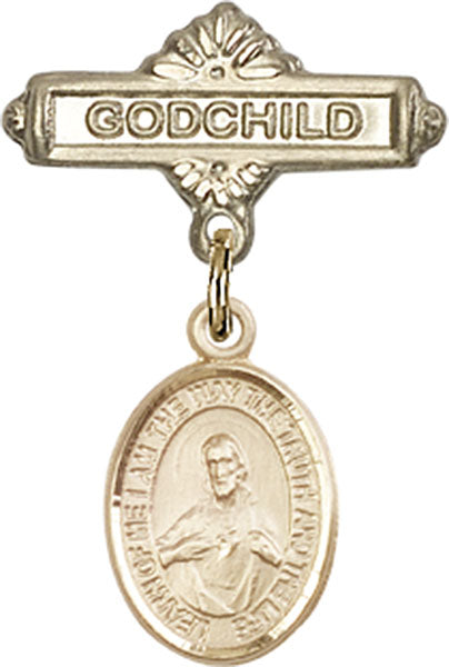 Scapular Charm and Godchild Badge Pin