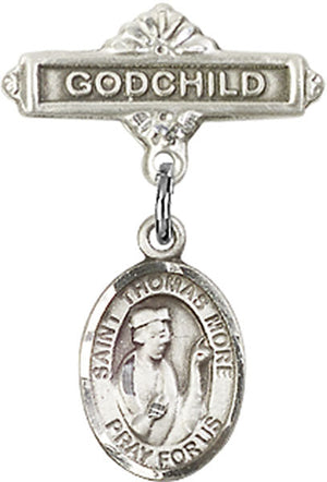 St. Thomas More Charm and Godchild Badge Pin