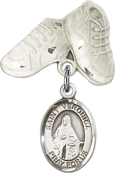 St. Veronica Charm and Baby Boots Pin