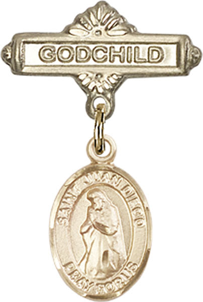St. Juan Diego Charm and Godchild Badge Pin