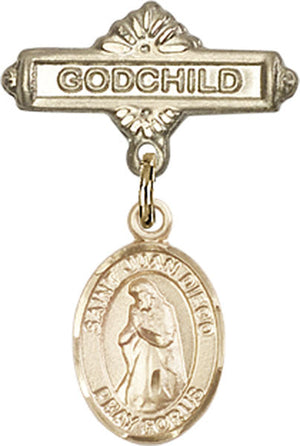 St. Juan Diego Charm and Godchild Badge Pin