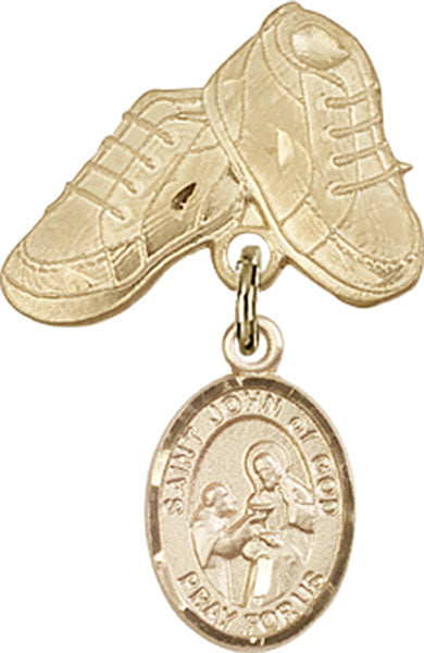 St. John of God Charm and Baby Boots Pin