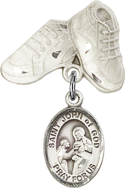 St. John of God Charm and Baby Boots Pin