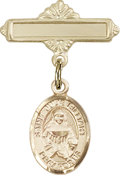 St. Julie Billiart Charm and Polished Engravable Badge Pin