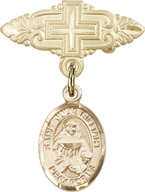 St. Julie Billiart Charm and Badge Pin with Cross