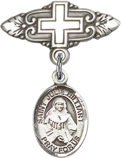 St. Julie Billiart Charm and Badge Pin with Cross