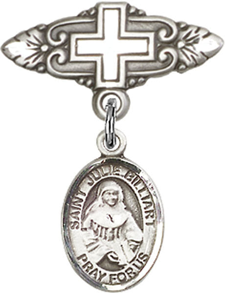 St. Julie Billiart Charm and Badge Pin with Cross