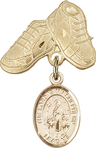 Lord Is My Shepherd Charm and Baby Boots Pin