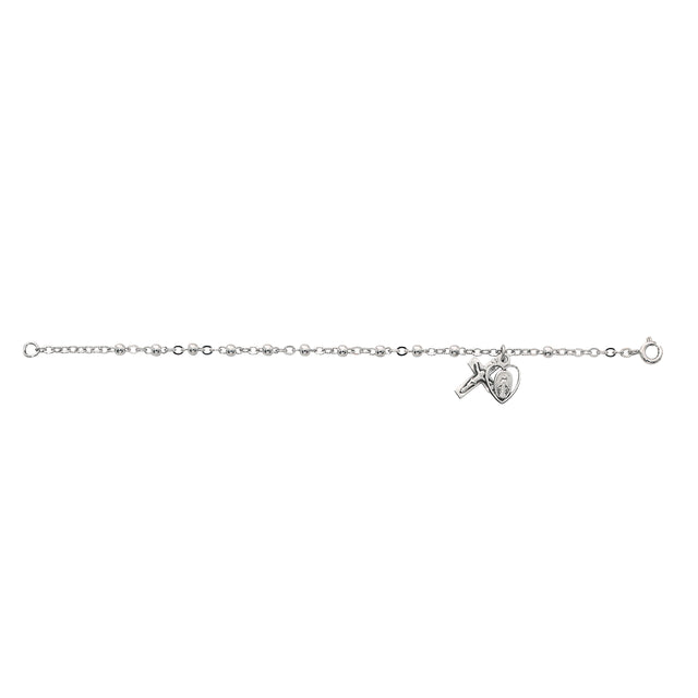 Sterling Silver Bead First Communion Bracelet