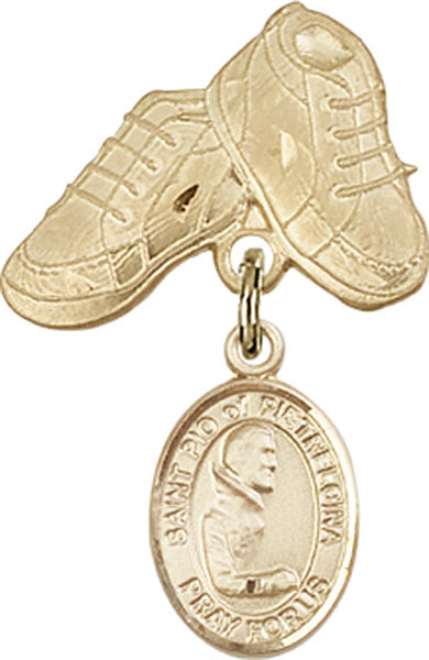 St. Pio of Pietrelcina Charm and Baby Boots Pin