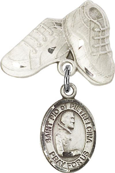 St. Pio of Pietrelcina Charm and Baby Boots Pin