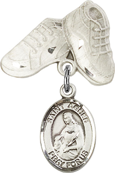 St. Agnes of Rome Charm and Baby Boots Pin