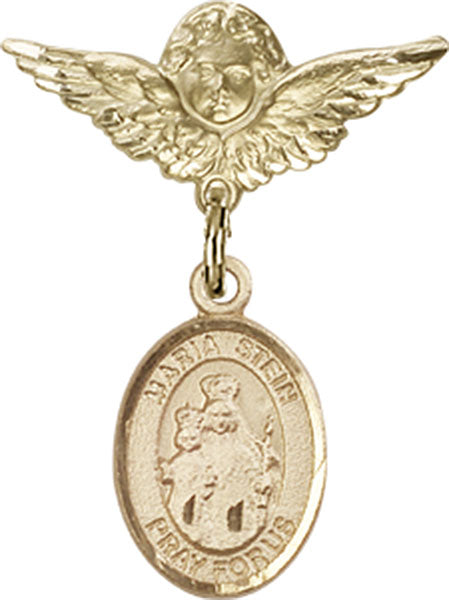 Maria Stein Charm and Angel with Smaller Wings Badge Pin