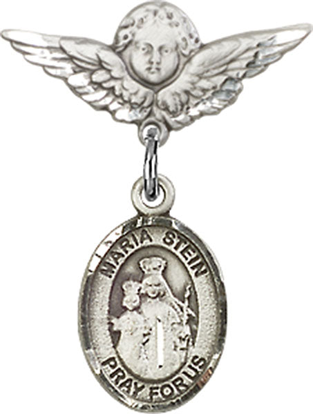 Maria Stein Charm and Angel with Smaller Wings Badge Pin