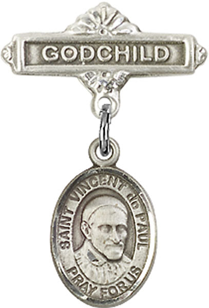 St. Vincent de Paul Charm and Godchild Badge Pin