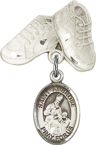 St. Ambrose Charm and Baby Boots Pin